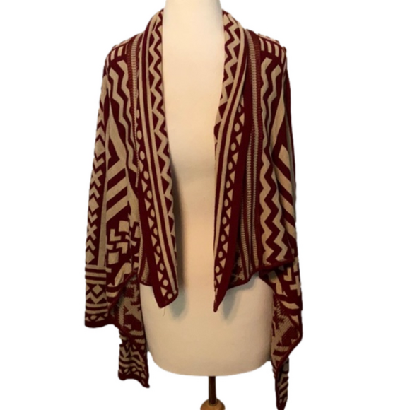 Wet Seal Open Front Cardigan/Sweater M Burgundy - Picture 1 of 7